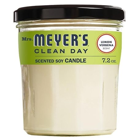 MRS. MEYERS CLEAN DAY Soy Candle, Lemon Verbena Fragrance, 35 hr Burning, White Candle 42116